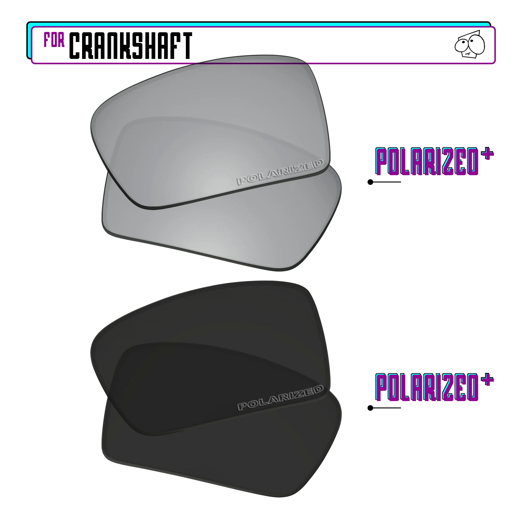 EZReplace Polarized Replacement Lenses for - Oakley Crankshaft Sunglasses - Blk P Plus-SirP Plus
