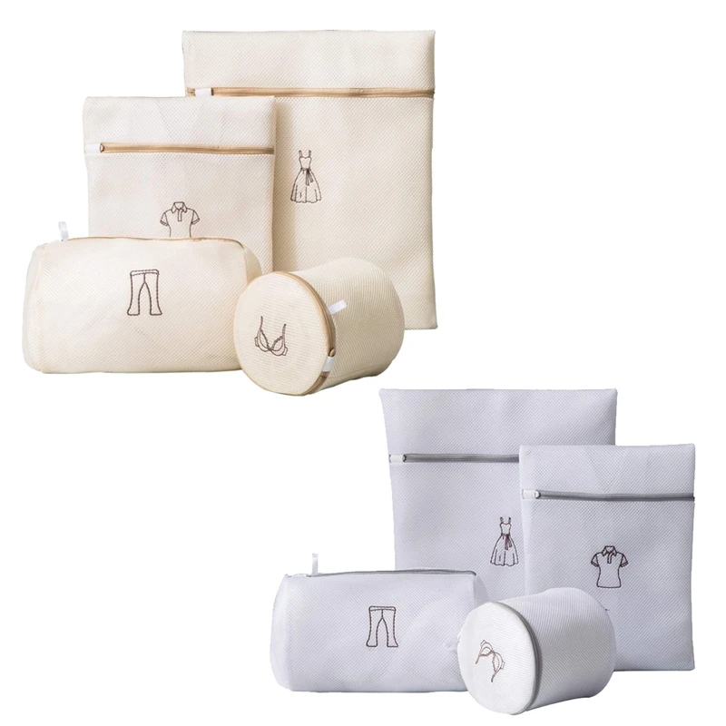 

4 Pcs Mesh Laundry Bags,Travel Clothing Storage Bag,Garment Washing Bags For Lingerie Bra,Blouse,Jeans,Socks