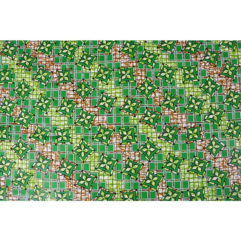 

2020 Newest Fashion African Green 100% Cotton Wax Print Fabric Wax 6Yards\lot