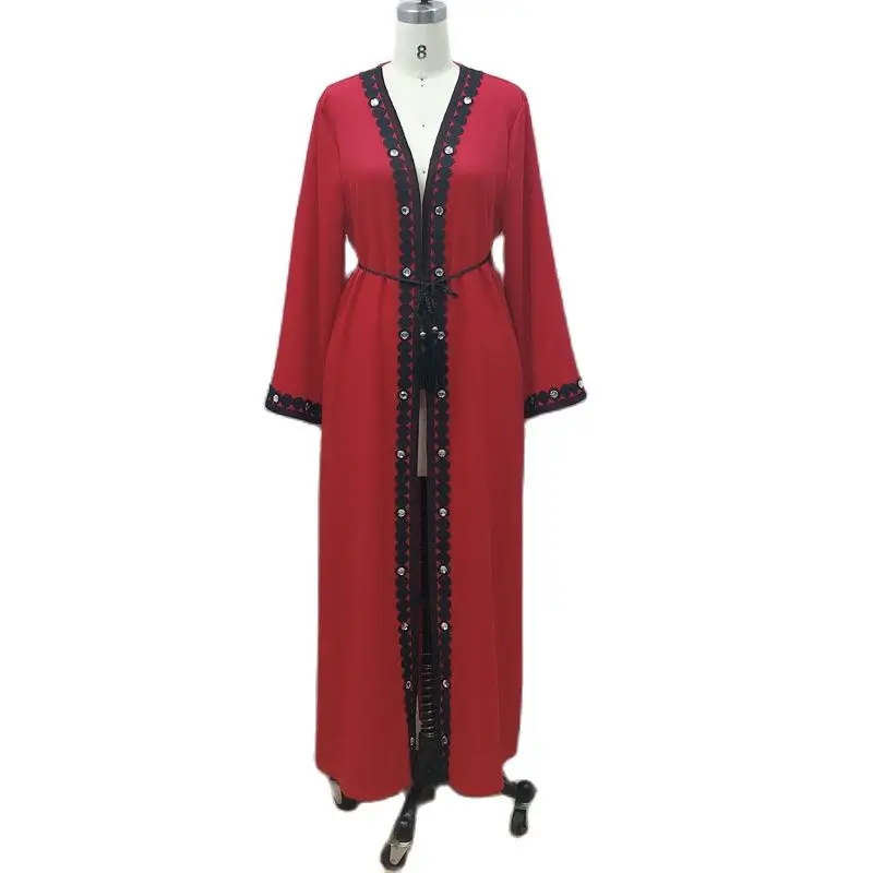 Cross-Border E-Commerce Cardigan Cardigan Saudi Indonesia Timur Tengah Muslim Cardigan Bordir Berlian Setrika Jubah