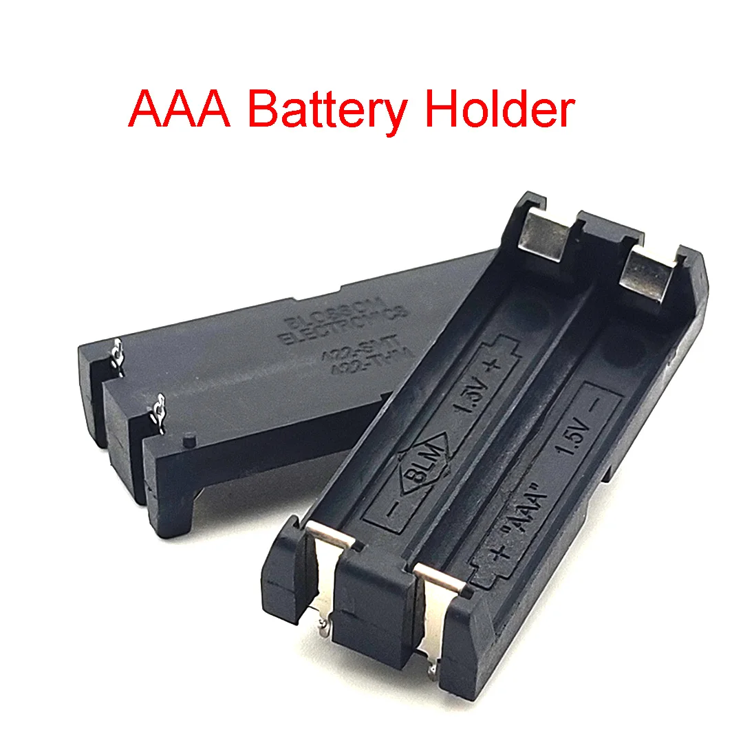 Держатель для батарей AAA SMT коробка чехол с булавками 1 2 слота Прямая поставка |