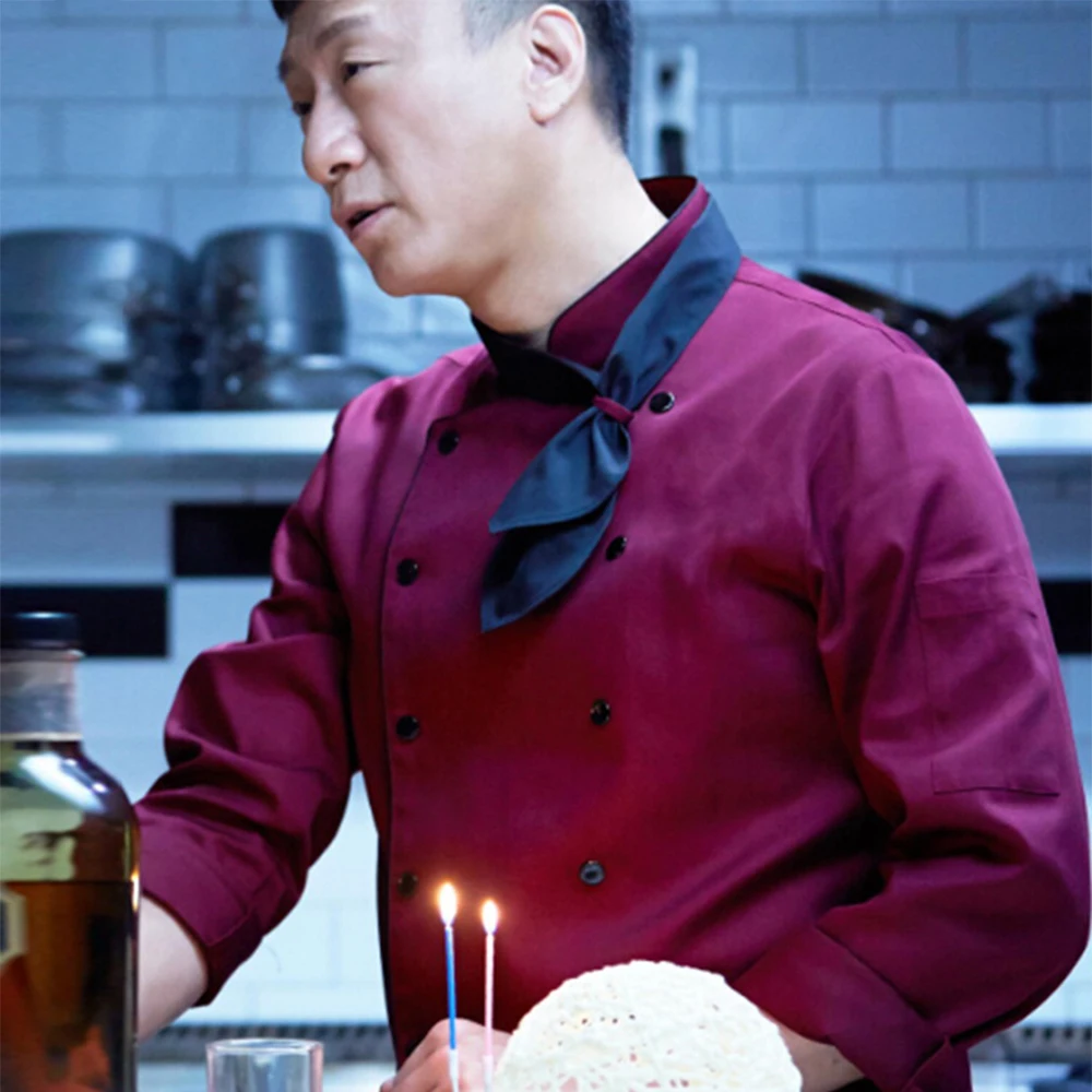 

Cook Hotel Restaurant Uniform 4 Colors Unisex Chef Uniform shirt Bakery Kitchen Work Wear Clothing Long Sleeve Breathable Jacket