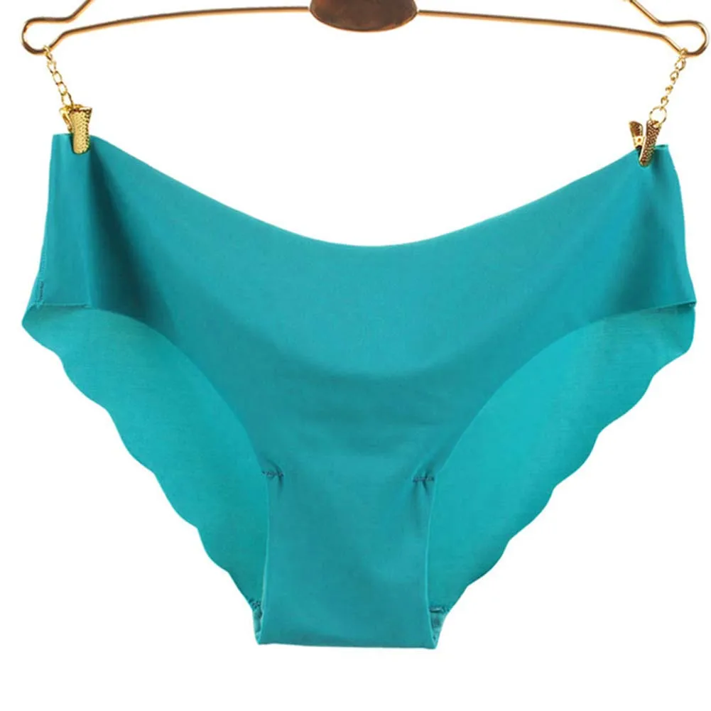 Женские трусики брифы тянущиеся однотонные ультратонкие бесшовные трусы из