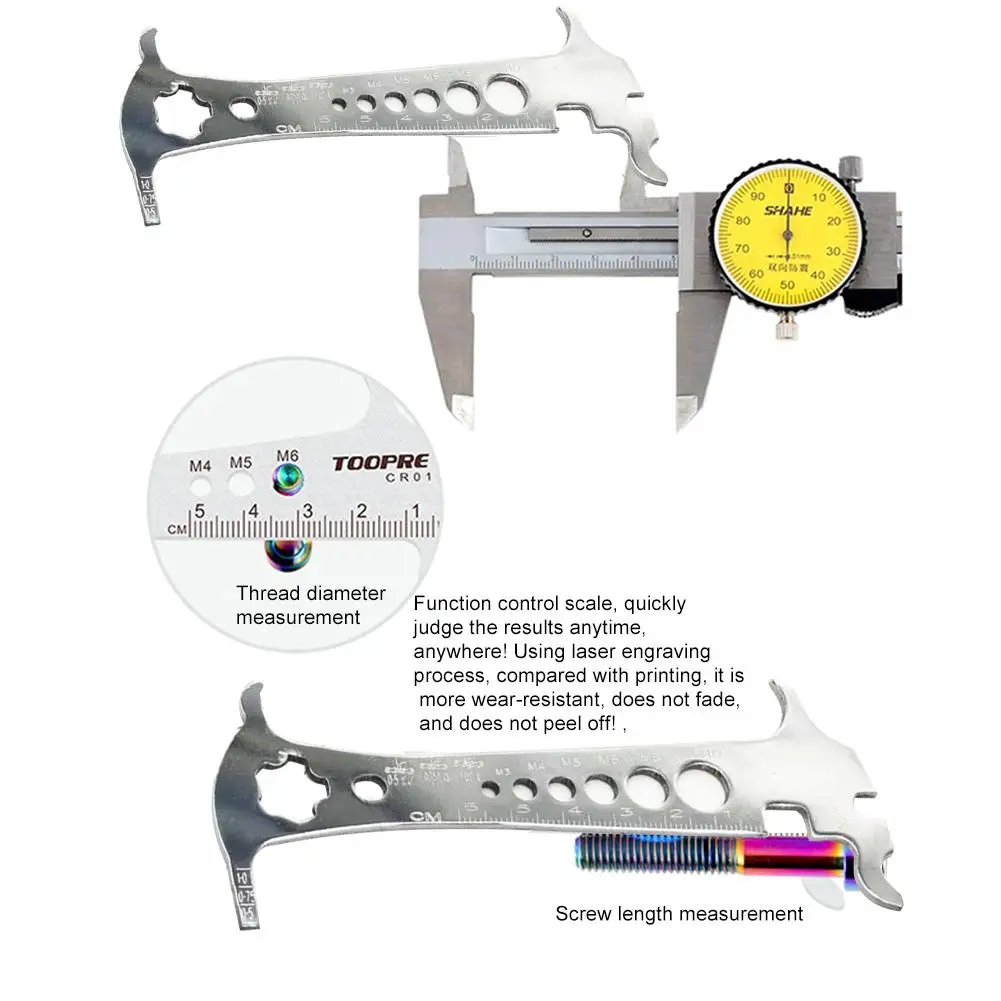 

6 in 1 Bicycle Chain Checker Portable Chain Wear Indicator Bike Accessory for Bike Chain