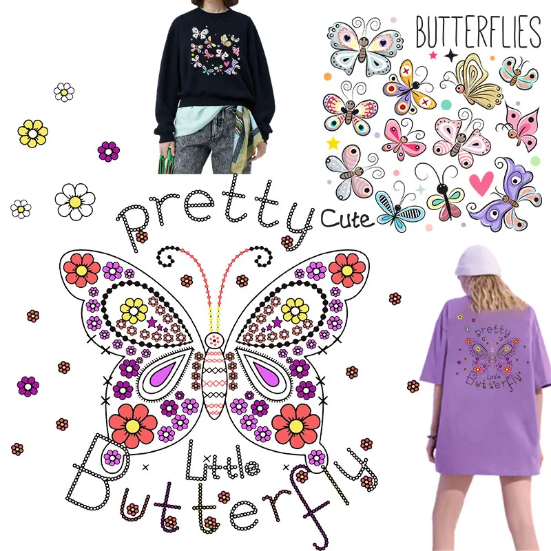 Красивые маленькие наклейки бабочки напечатанные украшения Термотрансферная