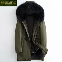 real winter coat men raccoon fur hooded rabbit fur liner parkas 2021 korean warm long fur jacket man coats hiver 19001381