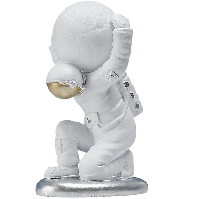 

Nordic Creative Statue Home Astronaut Light Sculpture Office Desktop Decor Cosmonaut Figurines Study Figure Hero Miniature Model