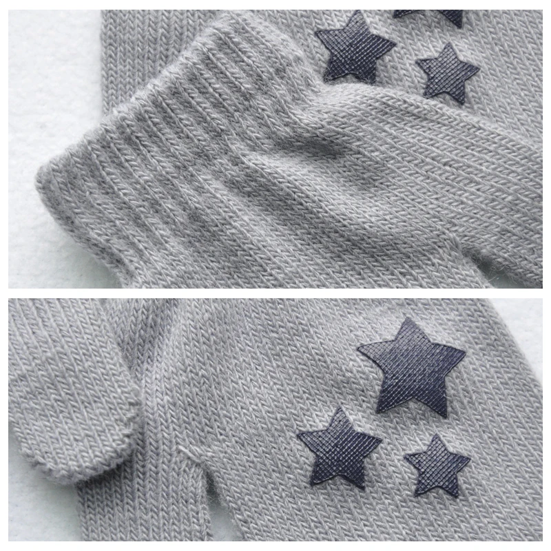BalleenShiny Baby Knitted Gloves For Boys&Girls Solid Color Thicken Fluffy Gloves Toddler Warm Mittens Winter Accessories