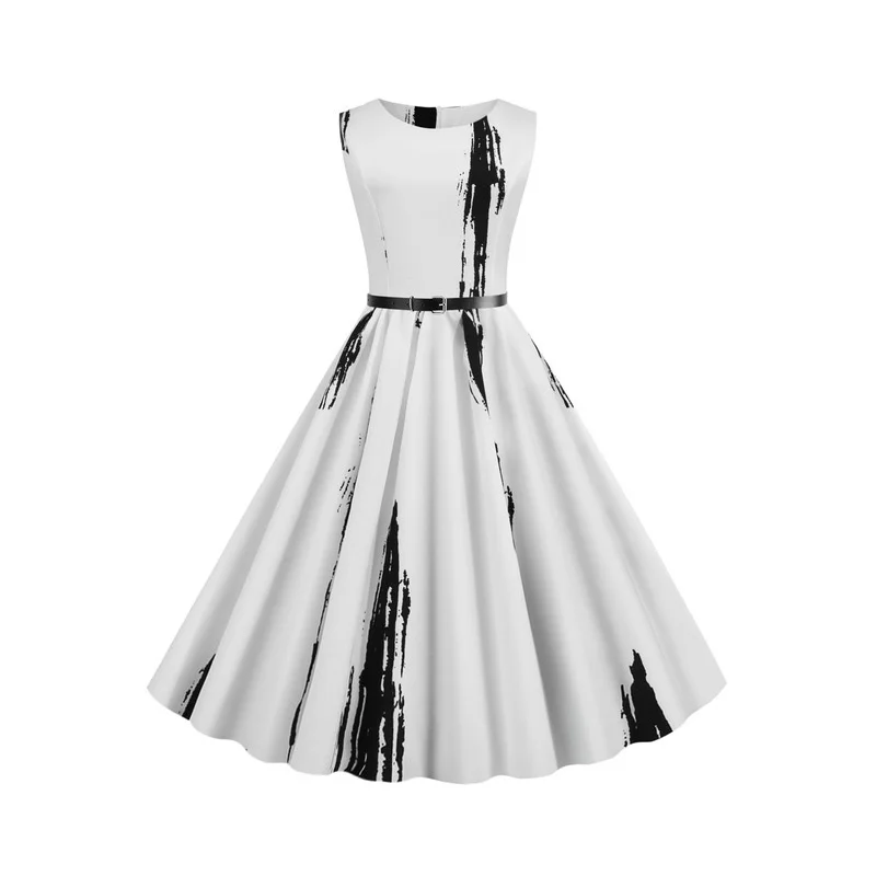 Винтажные женские летние платья 2021 халат с О образным вырезом 50 х 60 Ретро