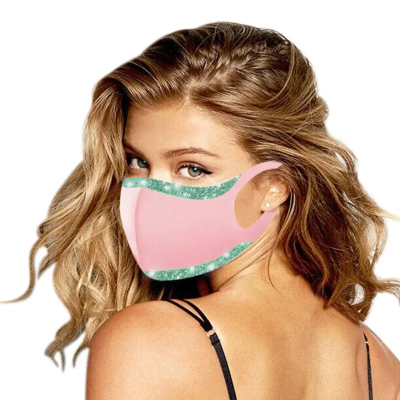 Модные блестящие маски с блестками пыли смога-смываемая маска защитный