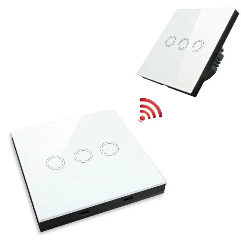 Wireless Remote Control Light Switch 1/2/3 Gang Wall Panel RF433 Transmitter with EV1527 Chip Work With Smart Touch | Обустройство