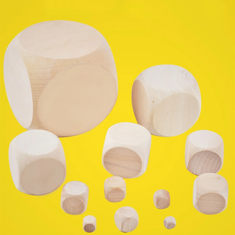 10 шт. 6-сторонние пустые деревянные игральные кости для вечевечерние НКИ семейные