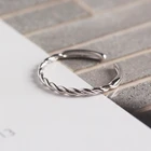 Кольцо женское из серебра 925 пробы, с волнистыми геометрическими линиями, регулируемый размер