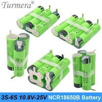 turmera ncr18650b 18650 battery 3400mah 6800mah 3s 4s 5s 12 6v 16 8v 21v soldering battery for screwdriver shurik shura battery