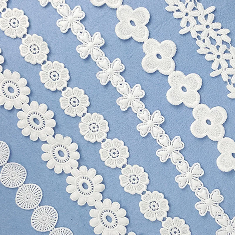 Свадебные кружевные планки Кружева Аппликация границы белый 7 ярдов