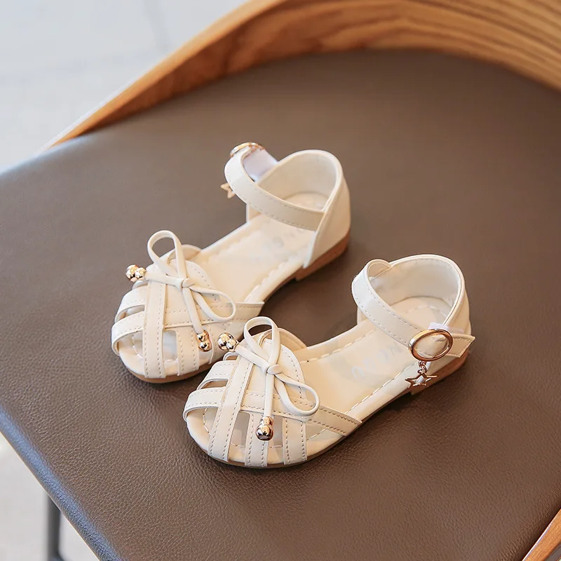 Princess Summer Baby Girl Party Shoes For Kids Fashion Cut-Outs Bow Sandals Children'S Beach Footwear 1 2 3 4 5 6 7 8 9 10 11 12 | Детская