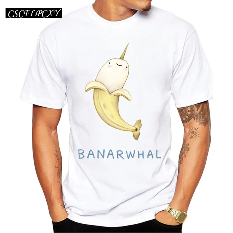 Banara whale Printed Men T Shirt 2019 Fashion Hipster Tee Shirts Short Sleeve Casual Tops Funny T-Shirt | Мужская одежда