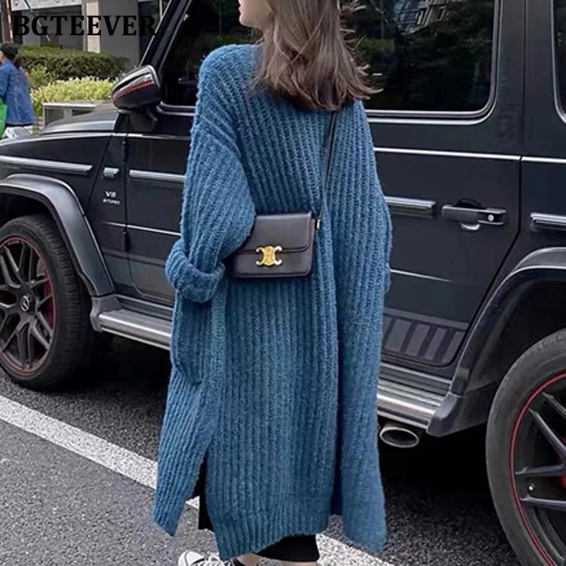 BGTEEVER зимние кашемировые теплые женские вязаные кофточки с рисунком в виде