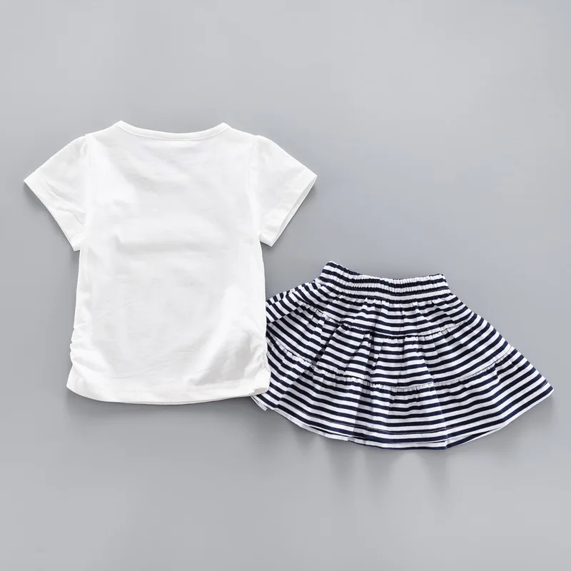 Одежда для девочек модная летняя одежда комплект одежды малышей футболка с