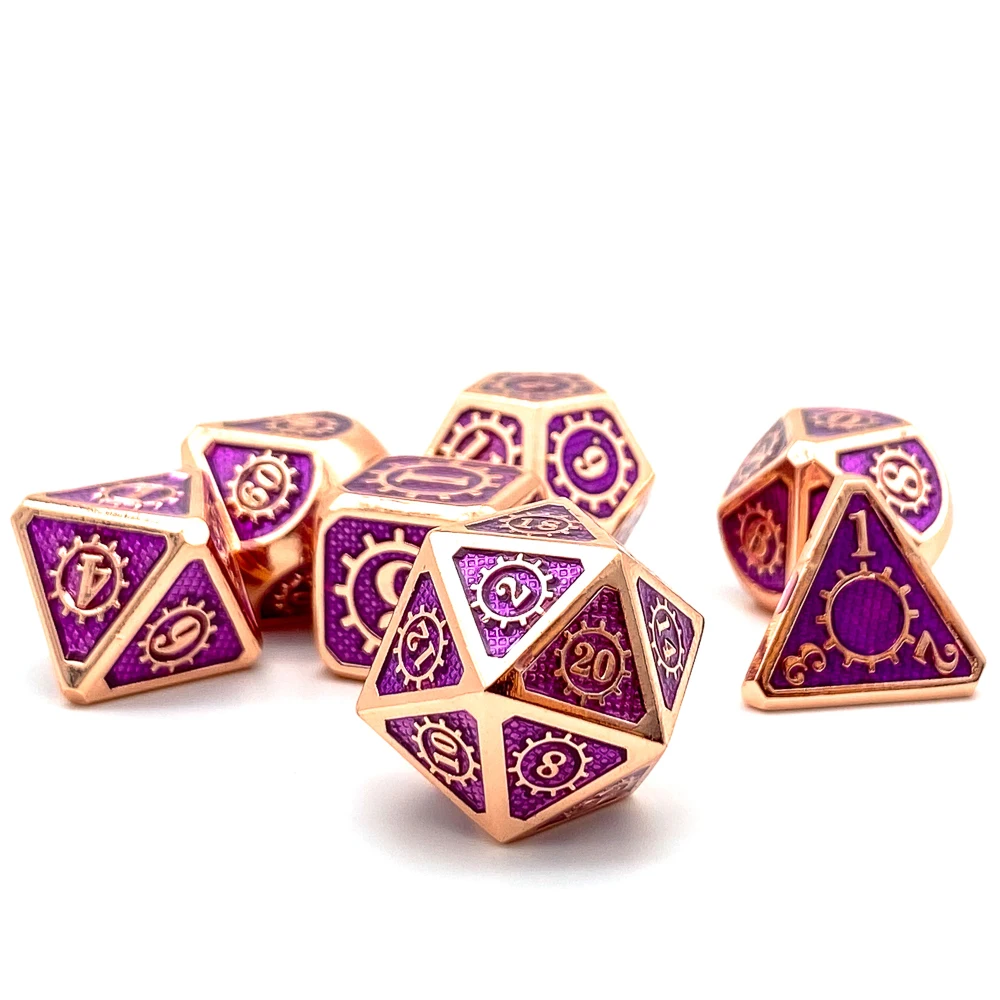 Cusdie Шестерни металла D & кости 7 шт. игральные DND многогранные набор для ролевых