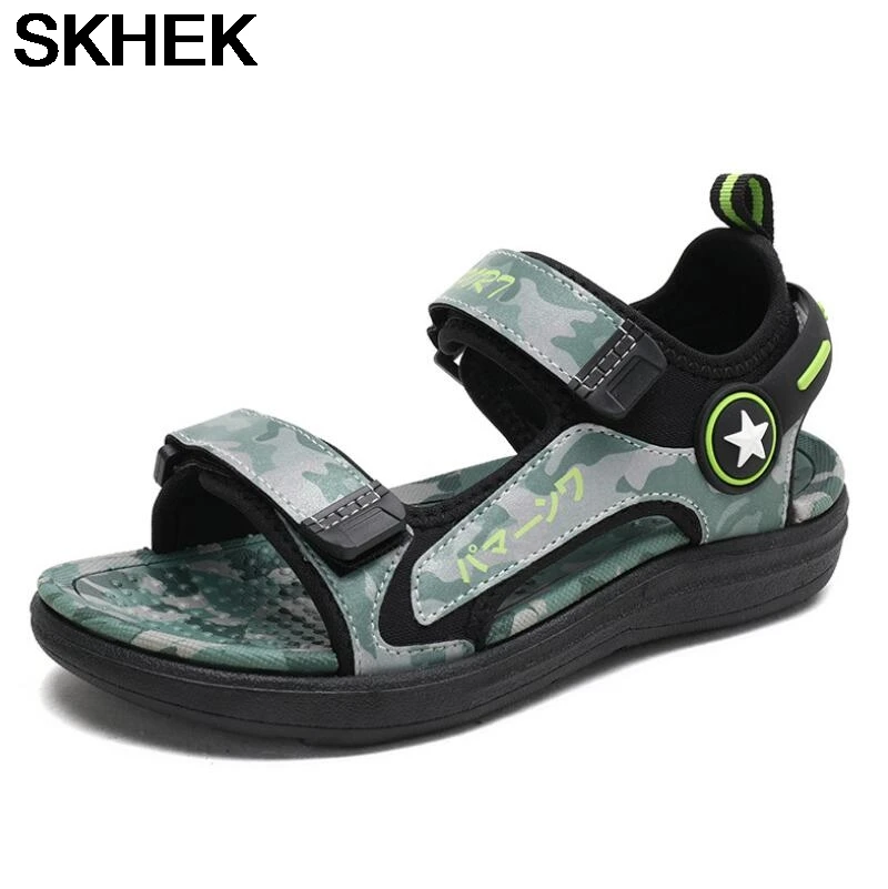 

SKHEK Summer Kid Shoes Brand Open Toe Baby Boy Cartoon Sandals Orthopedic Sport Pu Leather Girls Soft Toddler Beach Sandal