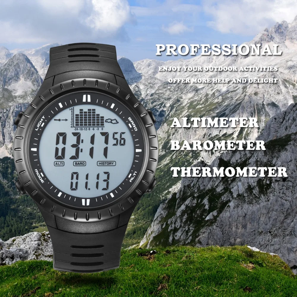 Spovan брендовые Роскошные светодиодные спортивные фитнес треккинговые альтиметр