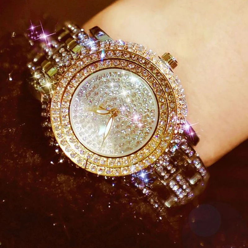 

BS роскошные стразы, женские часы, модные водонепроницаемые кварцевые часы из нержавеющей стали, часы с кристаллами, ювелирные изделия, Relogio ...