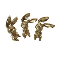creative exquisite brass rabbit drawer door candy box pearl box handle gold cabinet knob cupboard handles kitchen accessories