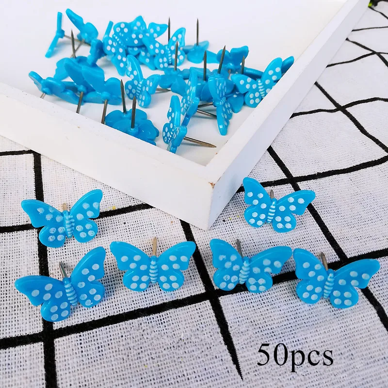 50 шт. штифты декоративные синяя бабочка мультипликационный штифт милые животные