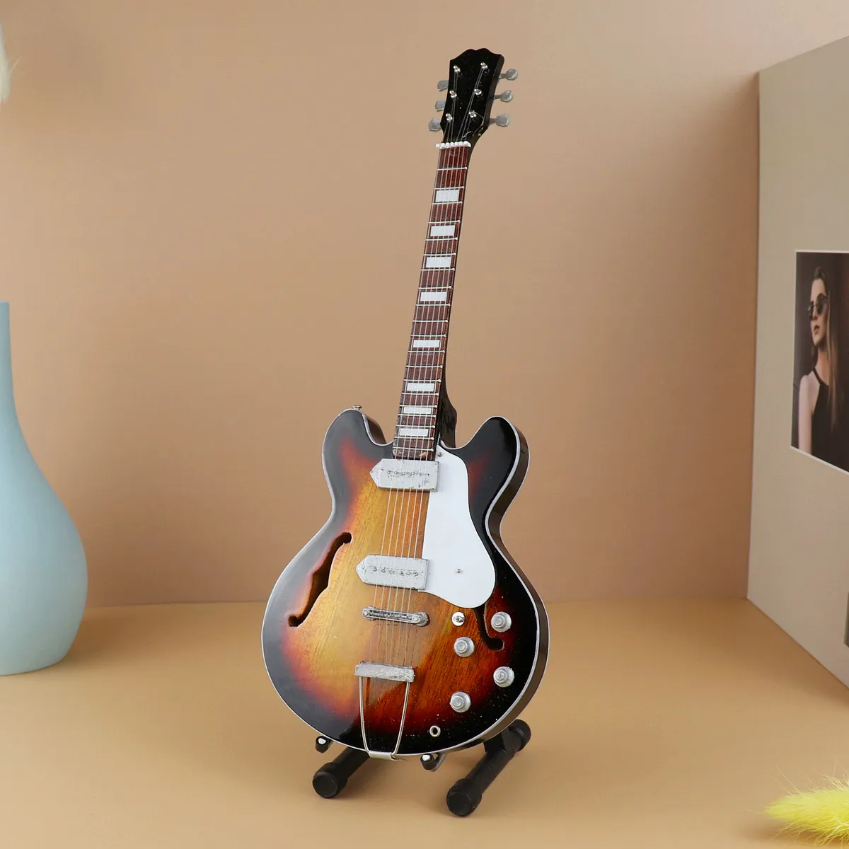 Мини гитара миниатюрная модель электрической гитары бас деревянная коллекция