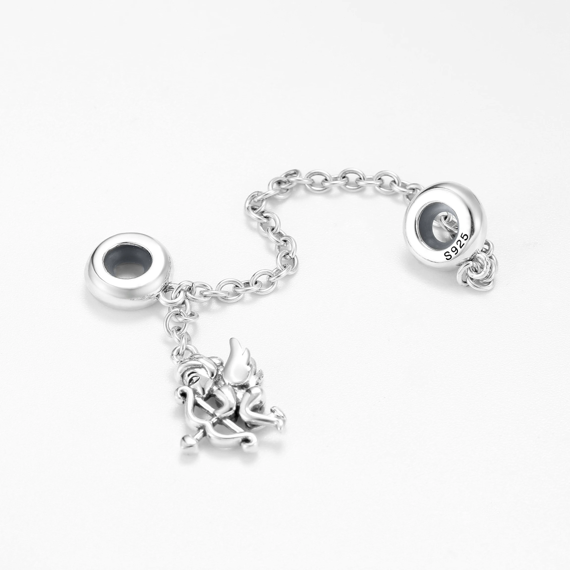 Новые 925 стерлингового серебра стрелы Купидона тонкой безопасности цепи Бусины