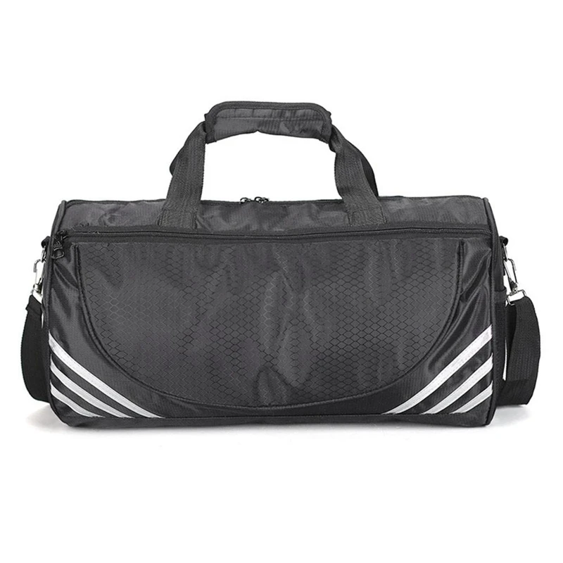 

Outdoor Sports Training Gym Bags Fitness Travel Outdoor Sports Bag Handbags Shoulder Dry Wet Shoes For Women Men-Black+White