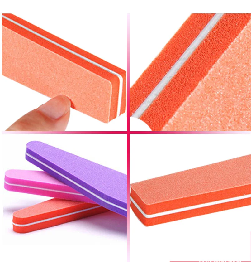 1 шт. Профессиональный буфер для ногтей алмазная Двусторонняя губка пилка 100/180