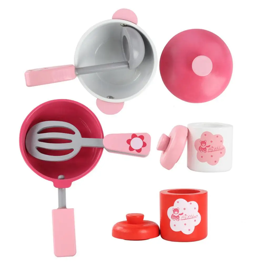 Simulated Wooden Kitchen Toy Set With Sink Cabinets Safe Material Durable Pretend Toys For Little Girls Pink | Игрушки и хобби