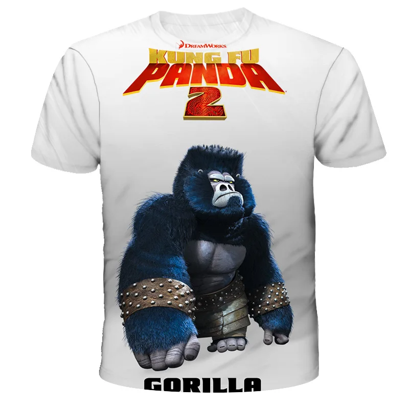 

New fashion Kung Fu Panda 3D printing T-shirt summer boys and girls short-sleeved T-shirt boys and girls casual anime cool top