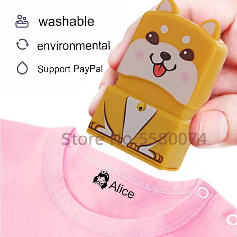 

LOVELY custom-made Baby Name Stamp DIY for children Name Seal student clothes chapter Not Easy To Fade Name Stamp Sticker