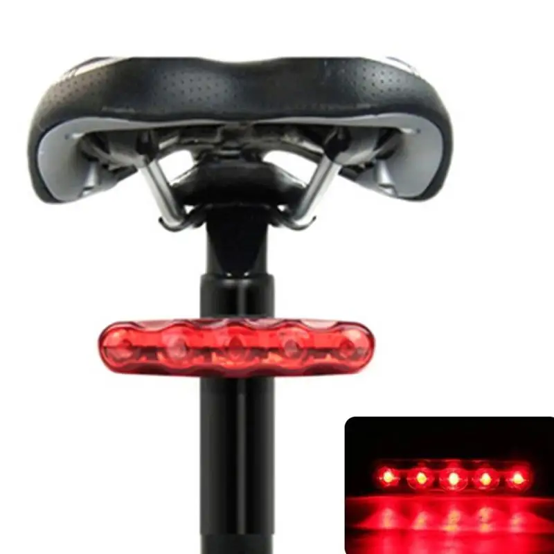 

5LEDs Bicycle Long Tail Lights Mountain Bike Cat Eye Taillight Twin-row Flashing Rear Bike Lamp Cycling Safety Warning Lamp