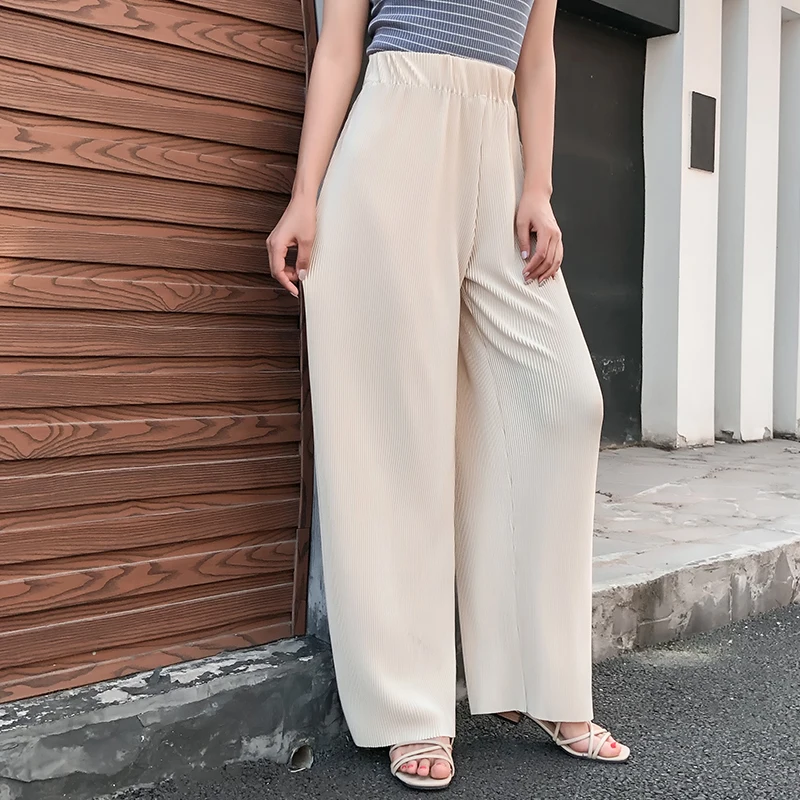 

Summer Thin Draping Gold Velvet Straight Ice Silk Wide Leg Women's Pants Casual Draping Loose plus-Sized