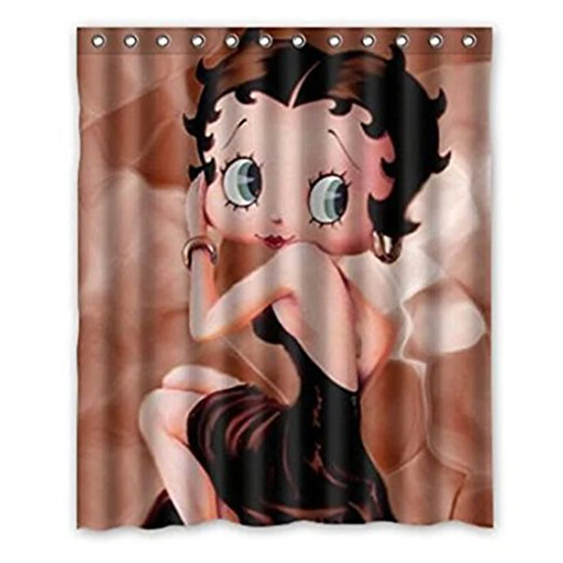 Семейный Рождественский подарок занавеска для душа Декор Сексуальная Betty Boop сердца Водонепроницаемый Ванная комната занавеска для душа с крючками