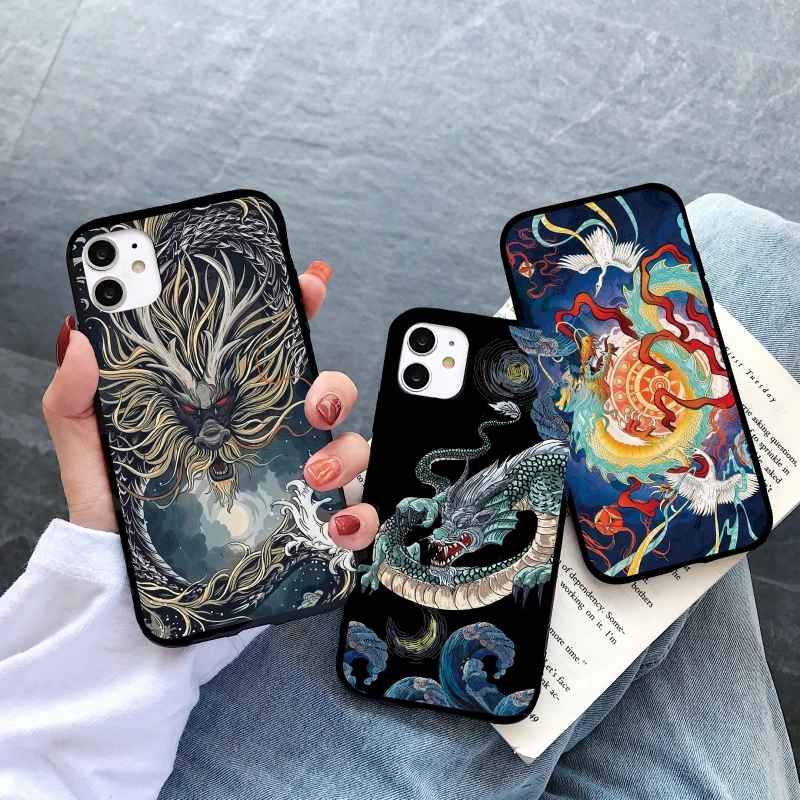 Red Dragon Cases For Samsung Galaxy A50 A30S A50s A51 A71 A21s S21 Ultra S10 S20 Plus FE Lite A70 S10 A31 S9 Plus Fashion Animal