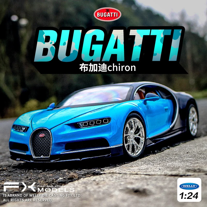 Welly 1:24 Bugatti Chiron синий сплав модель автомобиля Diecasts & Toy транспортные средства