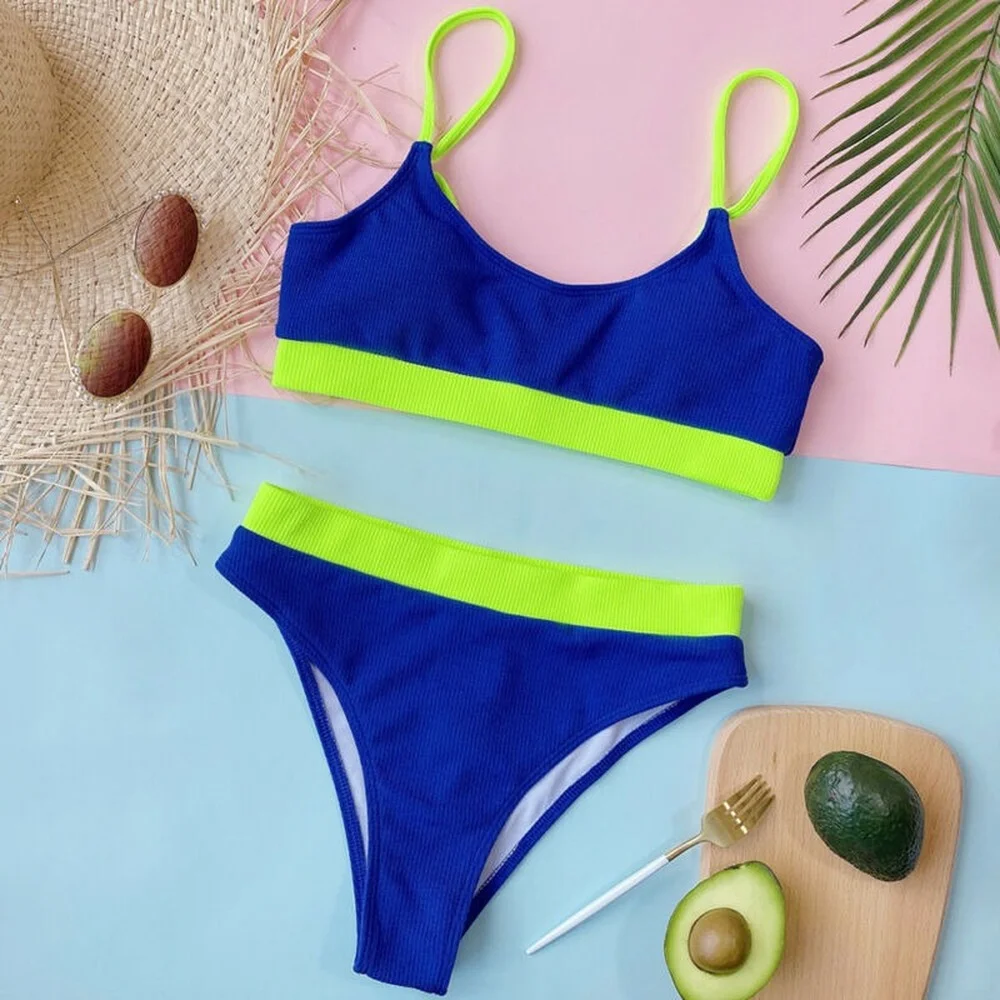 

Womens Sexy High Waisted Bikini Push-up Strappy Bra Swimwear Swimsuit Beachwears