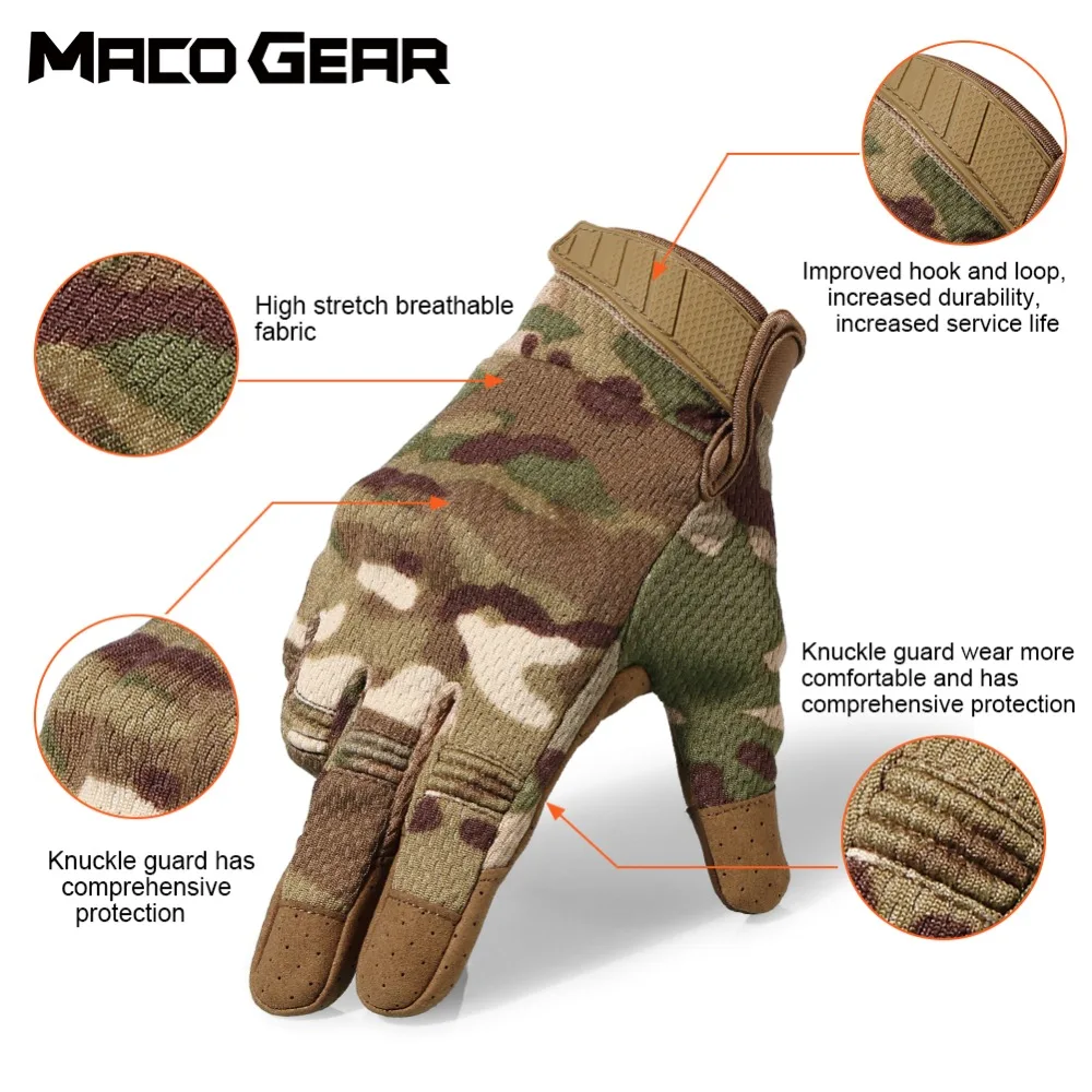 Multicam Camo тактические перчатки армейские военные Airsoft велосипедная Спортивная одежда для отдыха на открытом воздухе Велоспорт съемки Пейнтбол Охотничьи полный палец перчатки