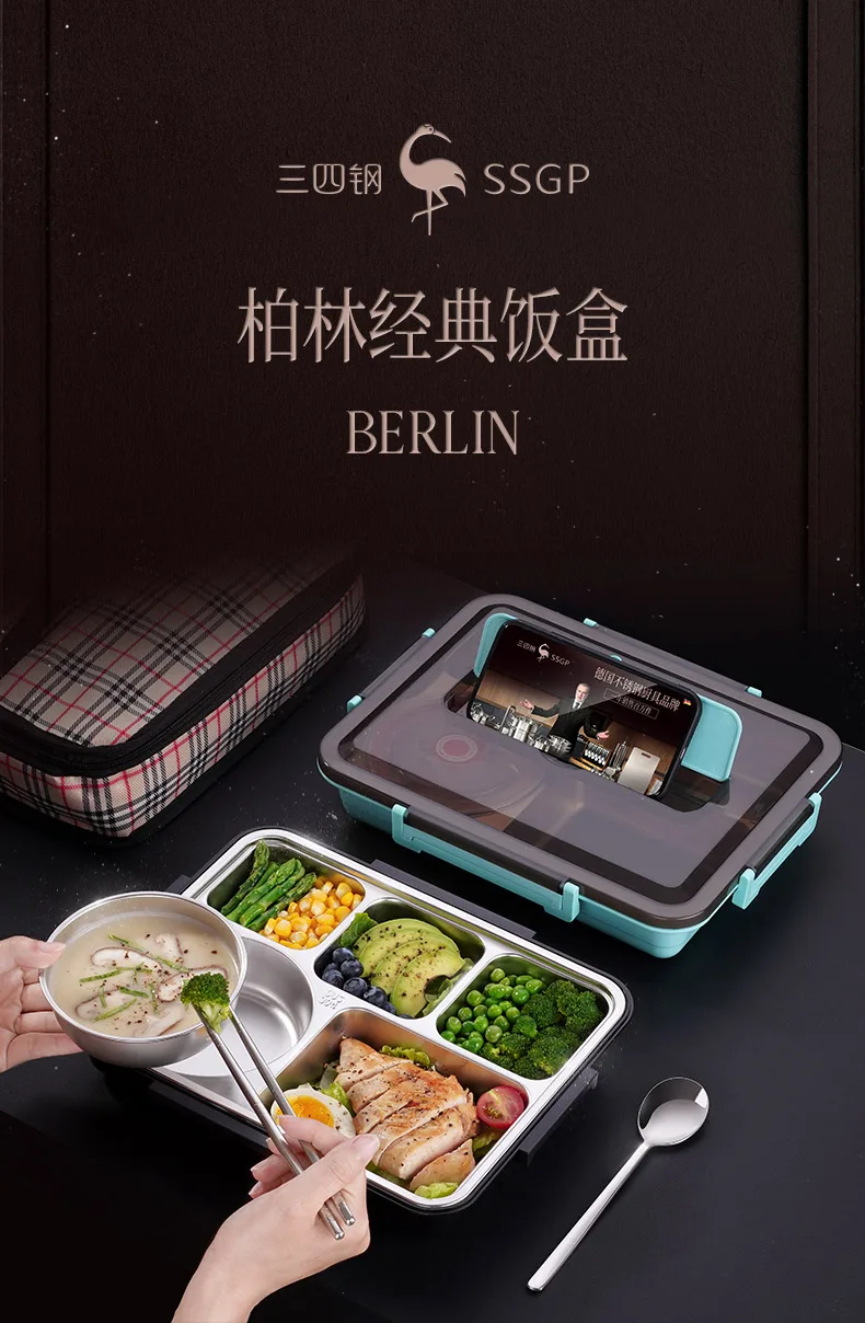 

Food Container Microwave Cute Lunch Box Korean Tableware Warmer Prep Lunch Box Stainless Steel Food Boite Rangement Home EG50FH