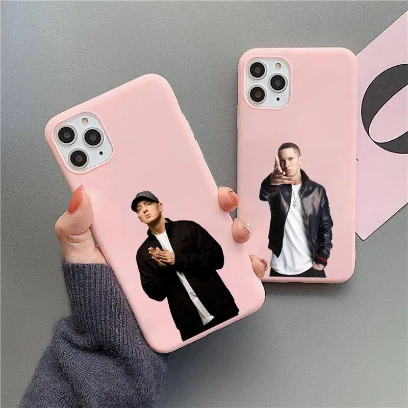 

Eminem singer movie star Phone Case Candy Color for iPhone 11 12 mini pro XS MAX 8 7 6 6S Plus X 5S SE 2020 XR