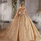 2021 блестящее бальное платье свадебное платье цвета шампанского с открытыми плечами роскошное свадебное платье с кристаллами и бисером в стиле Саудовской Аравии Дубаи
