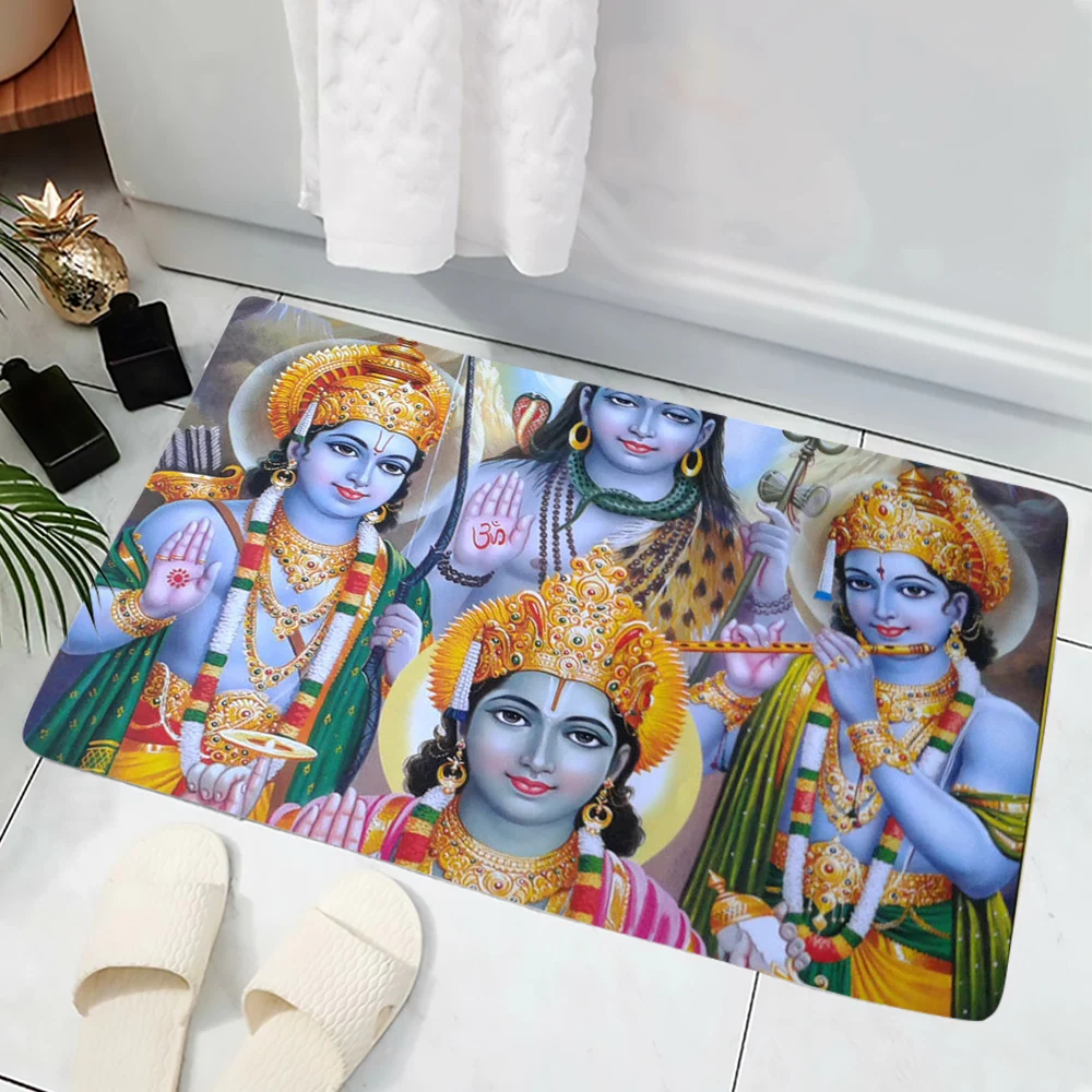 

CLOOCL Indian God Lord Shiva Doormat Printed Decorate Home 3D Doormat for Aisle Corridor Bedroom Toilet Non-slip Kitchen Mats