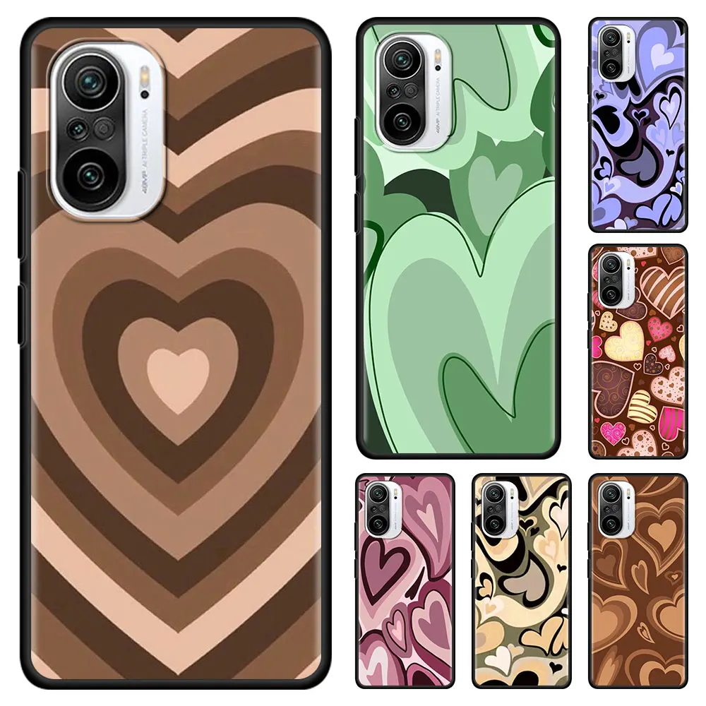

Luxury Heart Circle Phone Case for Xiaomi Redmi Note 11 10 Pro 9S 9T 8 7 K40 9A 9C 8A 7A 6A 10 5G Silicone Back Cover Shell Capa