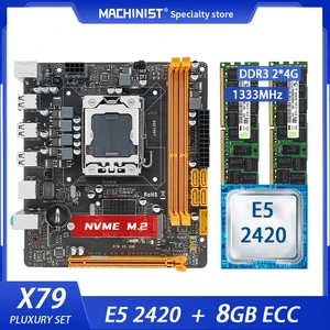 machinist x79 motherboard set with lga 1356 intel xeon e5 2420 cpu 2pcs x 4gb 8gb 1333mhz ddr3 ecc reg memory ram x79 e5 v5 33 free global shipping