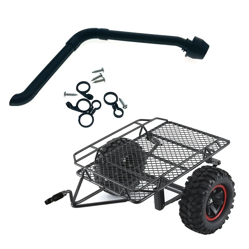 

Black Nylon Safari Snorkel For Traxxas TRX4 Defender D110 D90 Body Car Shell & Metal Trailer Car Cargo Carrier